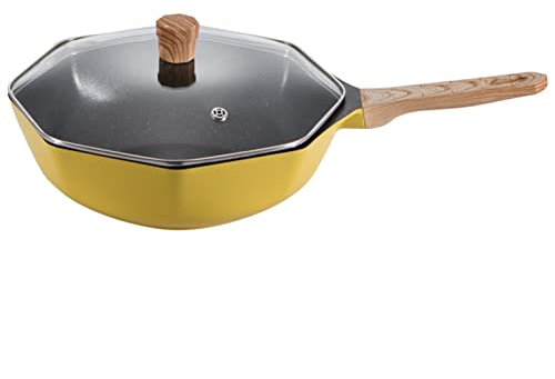 TONONE Padella da 11,8 pollici |Padella antiaderente in alluminio puro, rivestimento in ceramica antiaderente facile da pulire |Manico Soft Touch Stay Cool Giallo