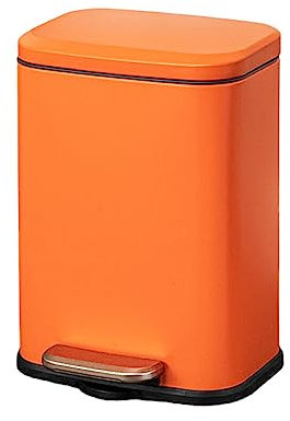 YUSSEQDD Cubo de Basura Compacto y Elegante para la eliminación eficiente de residuos en el baño Cubo de Basura de Acero Inoxidable Cubo de Basura Cocina, Naranja