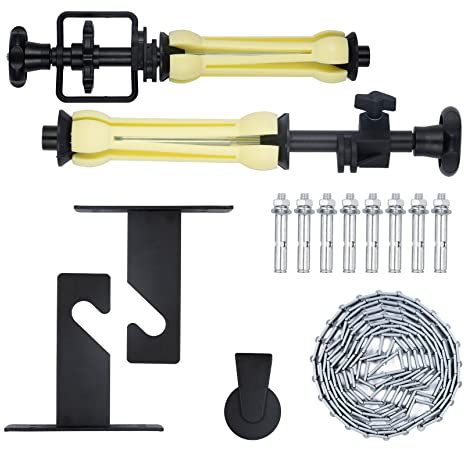 Selens Fotografie 1 Rollen Wandhalterungen Manuelles Hintergrund Fotostudio Wandmontage Aufhängesystem, inkl: (1) Ketten, (2) Einzelhaken, (2) Dehnstäbe, (8) Dehnschrauben