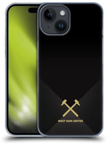 Head Case Designs Officially Licensed West Ham United FC Black & Gold Hammer Marque Kit Hard Back Case Compatible With Apple iPhone 15