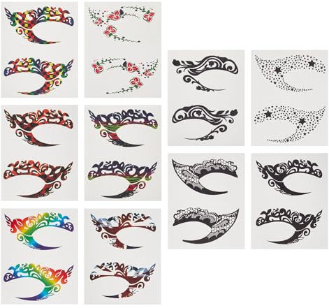 NICENEEDED 10 Stück Temporäre Augentattoo-Aufkleber, Maskerade-Augen-Make-Up-Transfer-Aufkleber, Wasserdichter Lidschatten-Eyeliner-Aufkleber Für Cosplay-Party-Augen-Dekoration