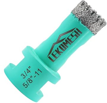 Diamond Tile Core Drill Bit - 3/4(19mm) Tile Hole Saw Cutter for Porcelain Ceramic Granite Marble Stone, 5/8-11 Thread, LEKOMESH