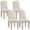 Yaheetech Lot de 4 Chaises de Salle à Manger à Haut Dossier Chaises de Cuisine Pieds en Bois Massif Design Classique avec Boutons Bronzés Fauteuils et Chaises pour Salon Sièges Rembourrés Beige
