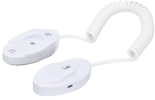 sourcing map Retractable Security Cable Lock,F2 Remote Control Cable Leash, Tether,Remote Control Anti-Lost Rope with Double-Sided Adhesive for TV,DVD,Cup,Phone 1Set White 47.24 Length