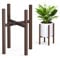 STLOVe Pflanzenständer Metall, Verstellbarer Blumenhocker Modern Blumenständer für Wohnzimmer, Büro, Garten, Terrasse, Rasen, Innenhof, Restaurant, Pflanzenhocker Einstellbare Breite:24-36cm, Braun