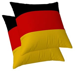 ggaimwf Flagge Kissenbezug Deutsche Flagge Kissenhülle Patriotisch Kissen für Sofa Leinenoptik Kissenbezug Startseite Dekorativer Kissenbezug Stuhl Schlafzimmer Wohnzimmer 40x40cm 2er-Set