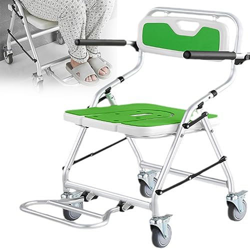 Klappbarer Duschhocker Für Senioren, Tragbarer Duschstuhl Mit Rückenlehne Und Armlehnen, Duschhocker Mit Hygieneausschnitt, Rutschfester Badezimmerhocker, Belastung 150 Kg