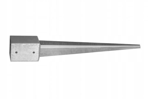 BK Shop Pfostenträger Anker zum Einschlagen - 51 x 600 mm | Stützenfuß 51 x 600 mm, Pfostenanker Verzinkter Stahl 2 mm, Bodenanker für Holzpfosten, Pfostenschuh für Terrassen und Zäune