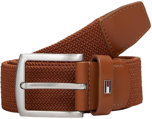 Tommy Hilfiger Herren Gürtel Denton Elastic 3,5 cm Geflochten, Braun (Cinnamon Bark), 85 cm