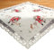 HanaQi-Weihnachtlich Bestickte Quadratische Tischdecke - Weihnachtsmann Design (85x85 cm), Polyester, grau-rot-weiß