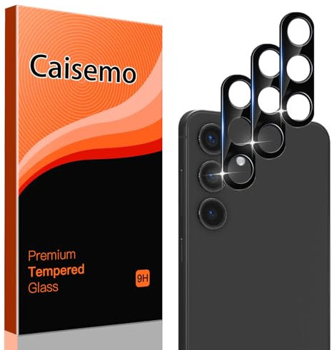 Caisemo 3 Pack Camera Lens Protector for Samsung Galaxy S24, 9H,HD Tempered Glass Camera Lens Protector,Anti-Scratch,Easy Installation