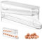 Soporte para Huevos de Nevera, Hueveras para Frigorífico, Dispensador De Huevos Enrollable Automático De 2 Pisos, Organizador de Huevos Reutilizable, Material PET, Para Nevera, Organizador