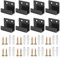 TOP-VIGOR Lot de 8 supports en forme de U, noir, métal, support mural, fixations robustes, suspension de miroir, affichage de carrelage, affichage de peinture à l'huile (25 mm, L)