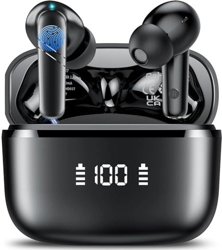 Kicoeon AI Traducteur Vocal Instantané, 3 en 1 Écouteur Traducteur Instantané avec 144 Langues, Bluetooth 5.4, Noir