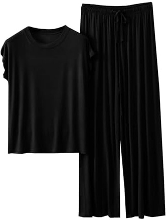 Completi Da Donna 2 Pezzi Leggera Elegante Coordinato Tute Da Ginnastica Larghi Taglie Forti Estivo T Shirt E Pantaloni Palestra Curvy Set Due Pezzi Maniche Corte Jogging Traspirante Tuta Da Casa