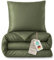 LAYNENBURG Premium Lyocell Bettwäsche in 155x220 + Kissenbezug 80x80 cm - 100% Lyocell Tencel aus u.a Eukalyptus – Oeko-TEX 100 - kühlende Sommer-Bettwäsche mit Reißverschluss (dunkelgrün)