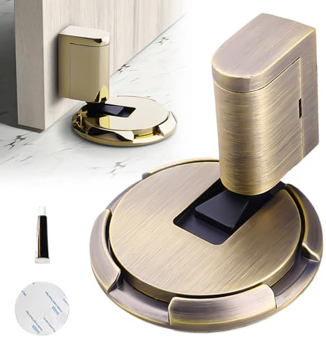 Door Stop Door Stoppers, 2025 New Magnetic Door Catch Door Wedge Door Stopper Indoors, Adjustable No Drilling Mechanical Floor Doorstop Magnetic Door Catch with Adhesive (02#)