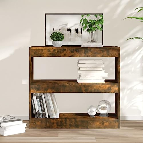 SKTQYQO Bücherregal, Raumteiler aus Eichenholz, 80 x 30 x 72 cm, mit Wandbefestigung, Mehrzweckregal aus mehrschichtigem Holz für die Organisation des Hauses, praktisches Möbelstück mit viel Platz