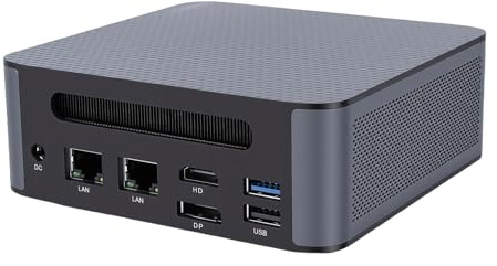 Denash Mini PC H90 PRO, Ryzen 7 8745HS 8 Core 16 Thread Fino a 4,9 GHz, GPU Radeon 780M 12 Core, WiFi 6 BT 5.2, Triplo Display 8K, con Doppie Porte RJ45 2.5G, per 11 10 Home (Spina europea)