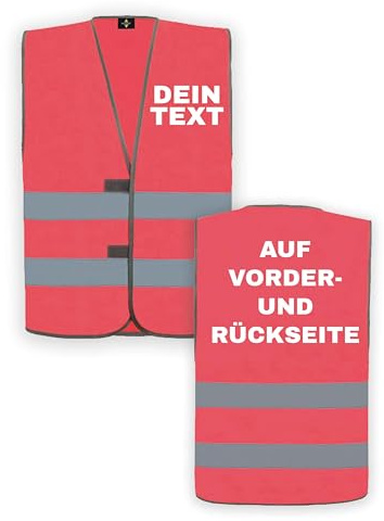 NIMAMA Personalisierte Warnweste für Erwachsene mit eigenem Text - EN ISO 20471 zertifizierte Sicherheitsweste - Reflektierende Fahrradweste für Herren & Damen - Auto & Fahrrad Warnwesten