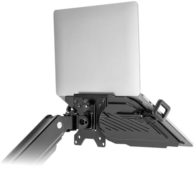 MAXMOUNT Laptop-Halterung für Monitorarme – VESA 75x75 & 100x100, für 12–17 Laptops, bis 9 kg, Schwarz