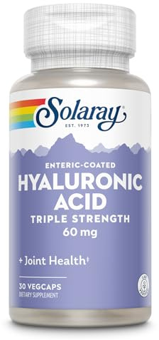 SOLARAY Hyaluronic Acid Triple Strength - Skin Elasticity and Firmness Support - Plus Vitamin C - Lab Verified, 60 Day Money-Back Guarantee, 30 Servings, 30 VegCaps
