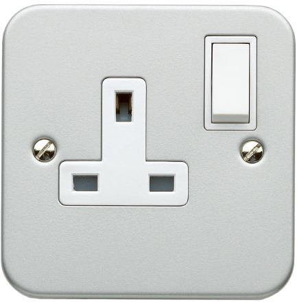Superswitch Metalclad SW80 13 amp 1-Gang Double-Pole Switch Socket