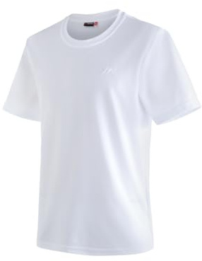 maier sports Men's Walter T-Shirt, Short-Sleeve piqué Hiking Shirt White