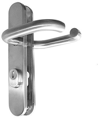 Lienbacher Schutzbeschlag Türdrücker Langschildgarnitur Edelstahl matt gebürstet Diverse Varianten (Drücker/Drücker || PZ 10/92 mm)