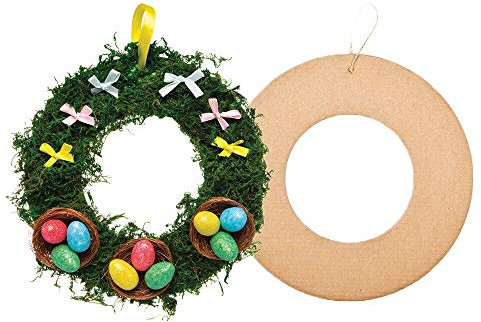 Baker Ross AF903 Craft Wreaths - Pack of 10, Wreath Making Kit, Great for Christmas Wreath Diy Kit, Wreath Making Supplies for Autumn and Wreaths for Crafts for Children,Brown,21cm