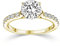 Verlobungsring Gold Damen mit Stein (15 Zirkonia Steine) mit Etui Gravur Ich liebe Dich (Silber 925 hochwertig vergoldet) Antragsring Heiratsantrag Ring Verlobung Frau Gelbgold wie Diamant