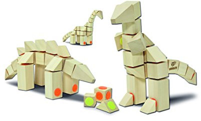 beluga Spielwaren 4195 Beluga-58010 Docklets 58010-DOCKLETS Dinosaurs Set, Natur mit bunten Klettpunkten