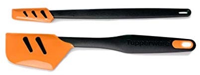 TUPPERWARE Spatule silicone E09 + Spatule Silicone fine E19 orange noir