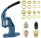 GETMORE Parts Ösenpresse + Ösenwerkzeug + Lochwerkzeug + 100 Ösen, Messing, rostfrei - Gold, 12 mm