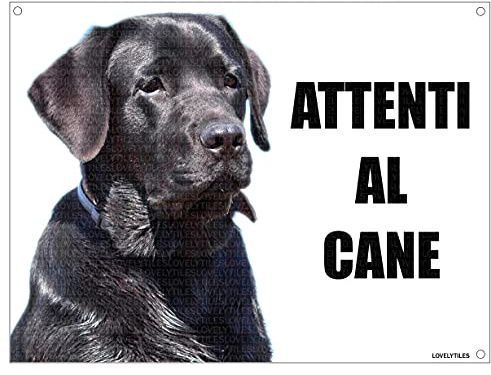 LABRADOR attenti al cane mod 1 TARGA cartello IN METALLO (20X30)