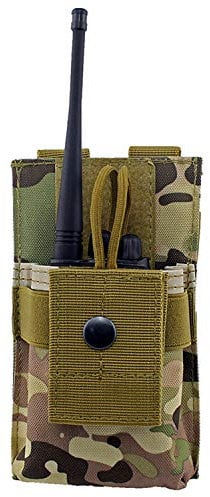 Gexgune Tactical Radio Case Holder Holster Walkie Talkie Holster Adjustable Molle Pouch Open Top Magazine M4 Mag Pouch (CP)
