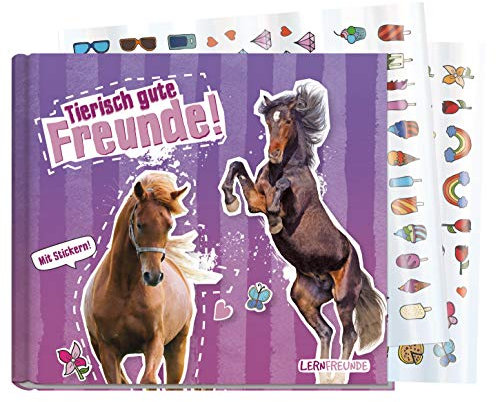 Freundebuch Schule für Mädchen [Pferd] Hardcover Poesiealbum, liebevoll und witzig gestaltet - mit bunten Stickern! Von Lernfreunde by Häfft | nachhaltig & klimafreundlich