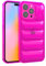 FELONY CASE - iPhone 12 Pro Max Neon Pink Puffer Case, Clear Cushioned Bright Cover with Shockproof Bumper - Flexible and Lightweight Protective Case - Full iPhone and Camera Protection