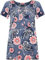 Purple Hanger Womens Floral Print Ladies Short Sleeves Stretch Round Scoop Neckline Long Smock Tunic T-Shirt Top Plus Size (26, Denim Floral Pink)