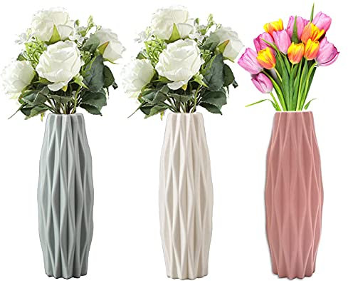 3 pezzi Vaso di plastica, Vasi Infrangibili per Fiori Vaso per Decorazioni per la Casa Geometrica in Stile Minimalista per Decorazioni per la Casa, Soggiorno, Tavolo, Ufficio