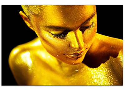 Startonight Impression sur Verre Acrylique Tableau - Femme d'Or - Image Moderne 60 x 90 cm