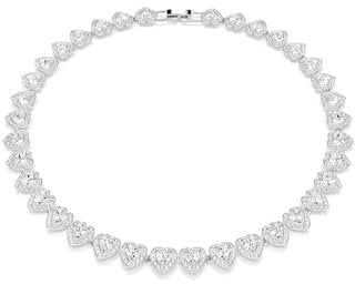 Swarovski Collana Tennis Ariana Grande x, Taglio misto, Cuore, Bianca, Placcato rodio