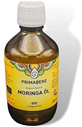Primabene, Moringa Öl Bio, besonders reich an Vitamin E - für die Haut und Haarpflege (1 x 250 ml)