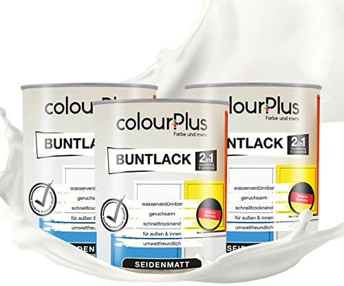colourPlus 2in1 Buntlack Seidenmatt (2,25L Rosa/Magenta RAL 0000) – Wetterfeste Holzfarbe Holzlack Küchenmöbellack. Getrocknet auch für Kinderspielzeug. Schnelltrocknend, Für Innen Außen