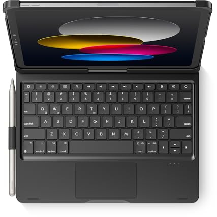 edaiser Swivel Keyboard Case for iPad 11th (A16) & 10th Generation, Black | 360 Degree Rotatable Protective Cover | Pencil Holder | Multi-Touch Trackpad | RGB Backlit | Flexible Adjustable View Angle