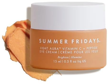 Summer Fridays Light Aura Vitamin C + Peptide Eye Cream - Brightening Eye Cream with an Illuminating and Hydrating Formula (0.5 Fl Oz)
