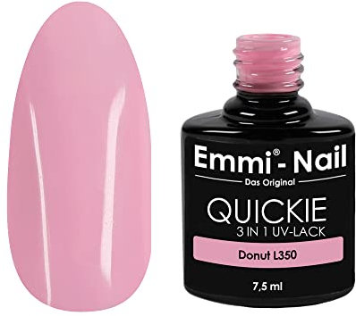 Emmi Nail Quickie Donut 3in1 (Rosa, L350) I LED UV Nagellack I Unter-, Farb-& Überlack der bis zu 3 Wochen glänzt I Kratzfest, stoßfest, vegan I 7,5ml