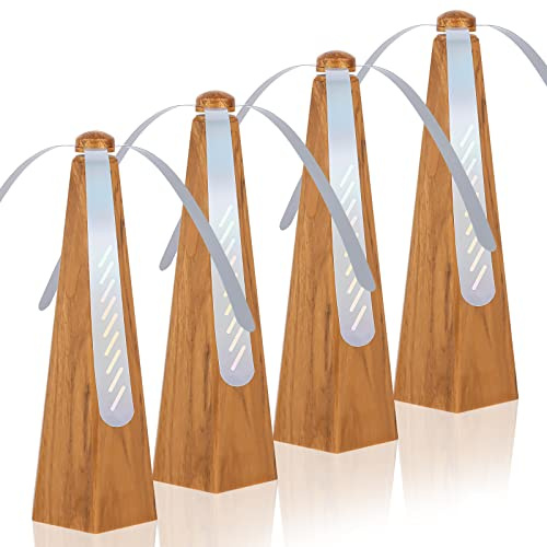 4 Pack Fly Fans for Tables Portable Fly Fan Keep for Your Food Clean Meal Table Fly Fan for Outdoor Indoor Picnic Dinner Classroom(Wood Grain)