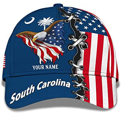 Damen Herren Outdoor Hut South Carolina-Adler Und Flagge Angeln Hüte Leicht Abwaschbar Baseball Cap Vintage Baseball Kappe Mütze Für Angeln Sport Draussen