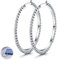 YADOCA Silber Creolen für Damen Mädchen - Edelstahl Cubic Zirkonia Große Kreolen Ohrringe 50mm - Hypoallergen (Inklusive Geschenkbox)